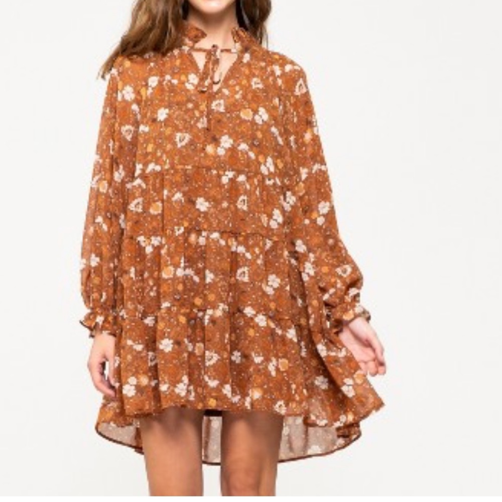 August Sky Women’s Tiered Shift Mini Dress